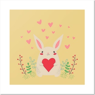 Loverly Cute Rabbit Posters and Art